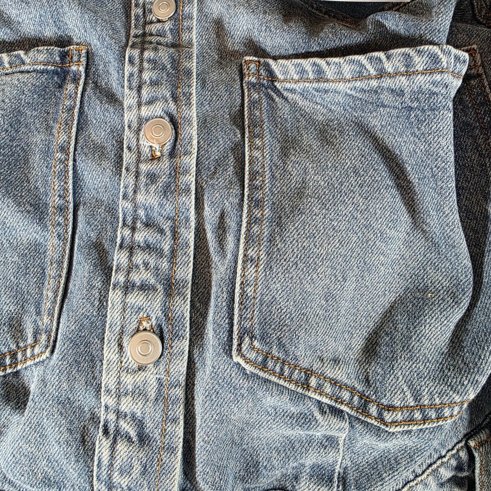 Future Collective Denim Midi Shirtdress Medium Wash Blue Button Front Size 18 NW - Picture 6 of 7